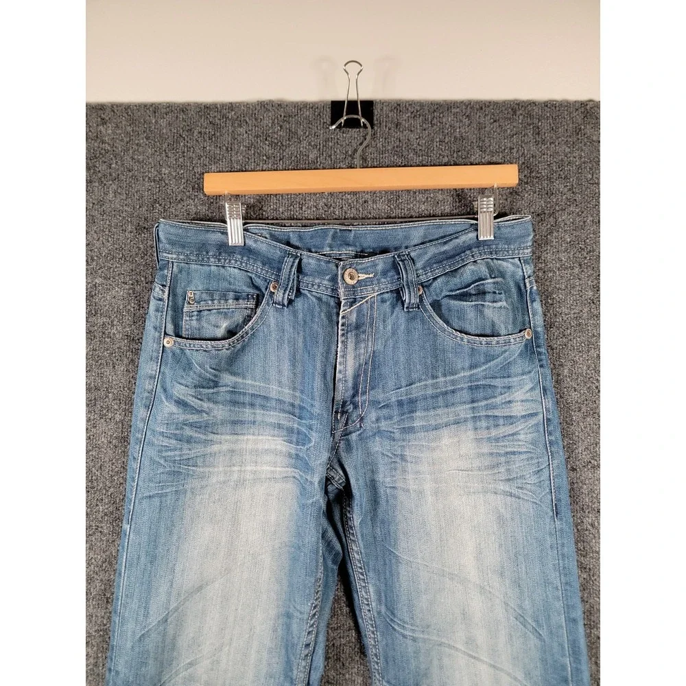 Buffalo David Bitton Jeans Mens 31x31 Blue Whiskered King Bootcut Denim Retro